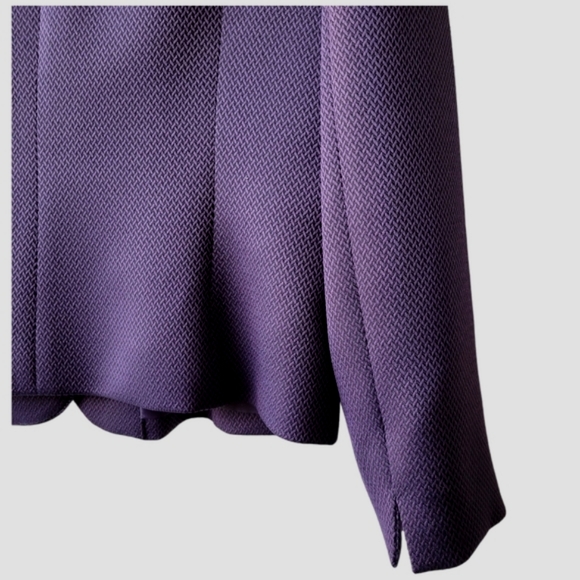 Tahari purple-brown skirt suit - straight midi skirt, hidden jacket closure 14P - Picture 8 of 17